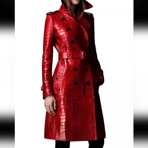 ❤️ NWT Crocodile Vegan Trench Raincoat with lining England…